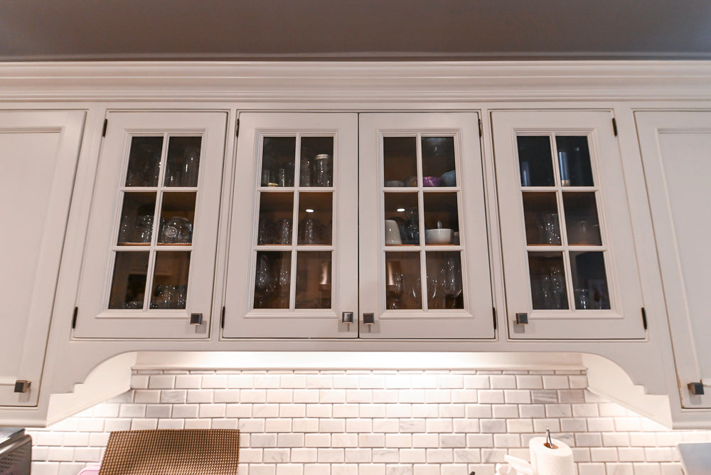 Craft-Maid Custom Cabinetry Traditional White Kitchen with Grey Island and Appliances