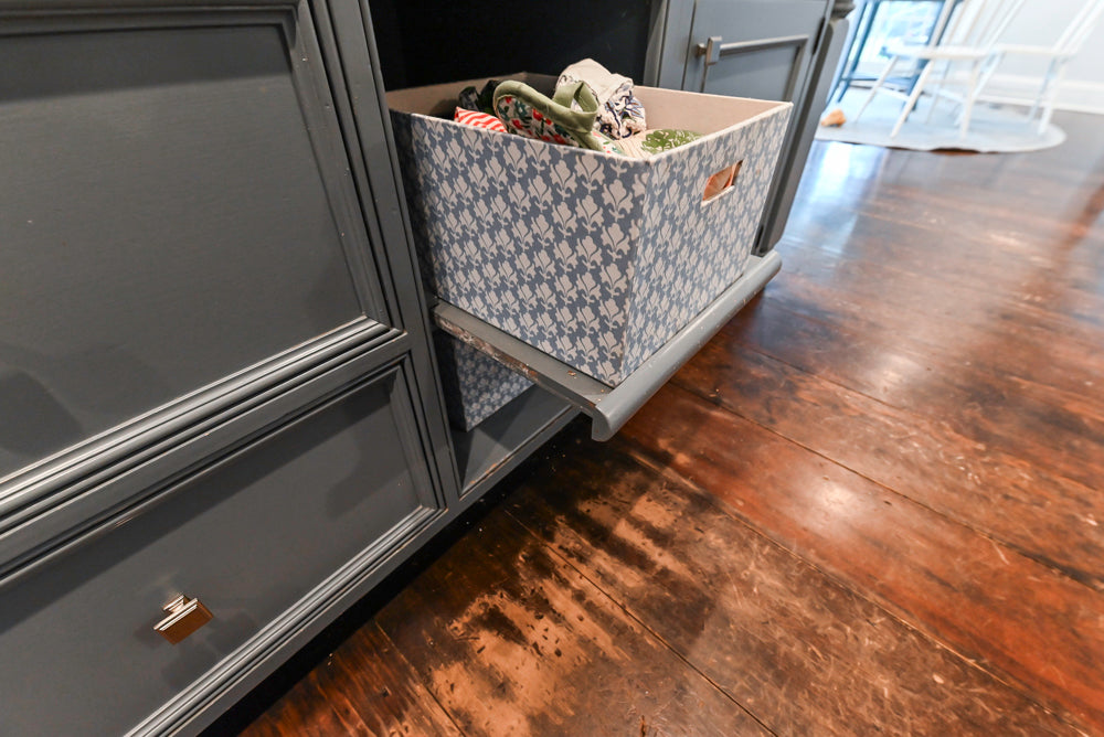 Craft-Maid Custom Cabinetry Traditional White Kitchen with Grey Island and Appliances