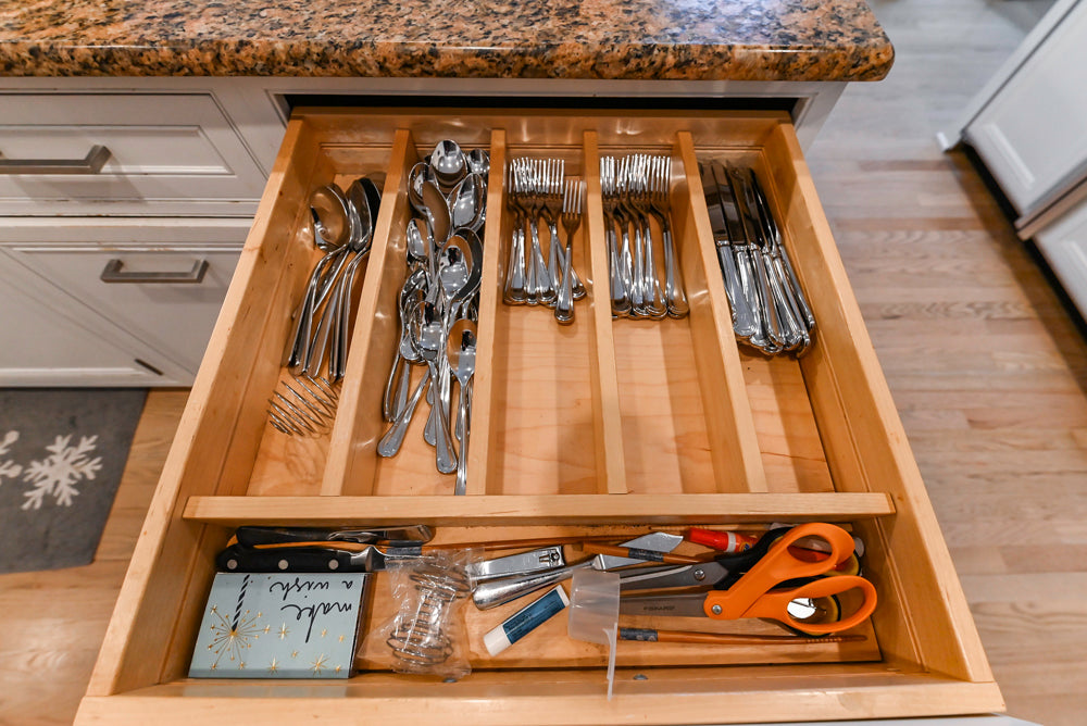 Traditional White Kitchen with Island, Granite Countertops & High-End Appliances