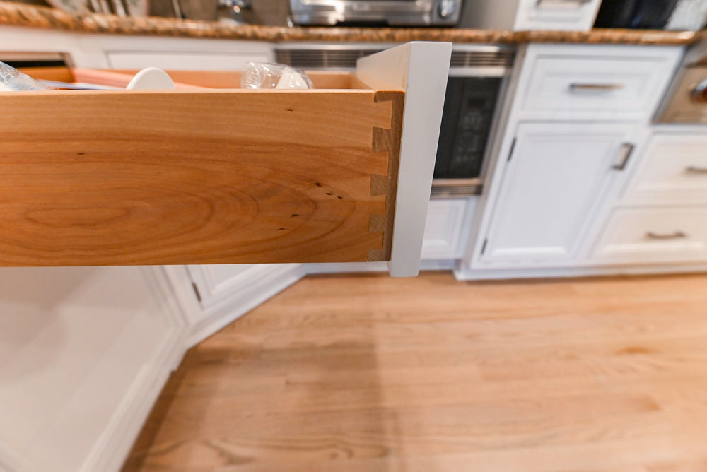 Traditional White Kitchen with Island, Granite Countertops & High-End Appliances