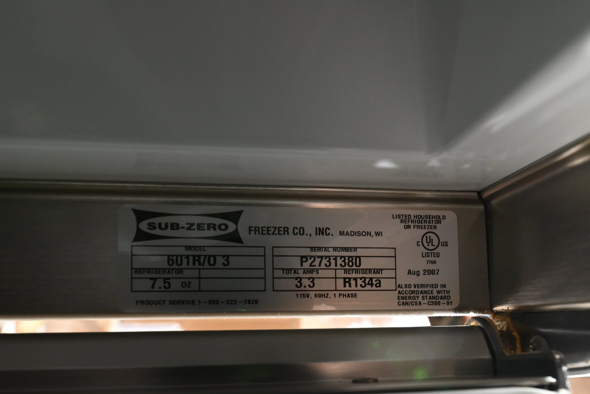 Sub-Zero 601R 36" Paneled All Refrigerator Column