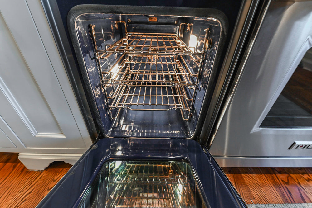 Traditional White Kitchen with Marble Top Island, Desk Area & Luxe Appliances