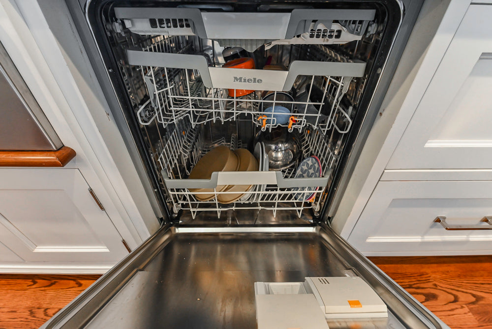 Traditional White Kitchen with Marble Top Island, Desk Area & Luxe Appliances