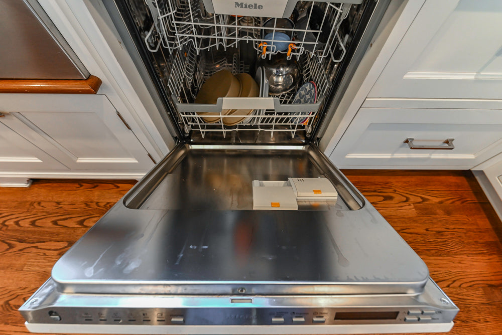 Traditional White Kitchen with Marble Top Island, Desk Area & Luxe Appliances