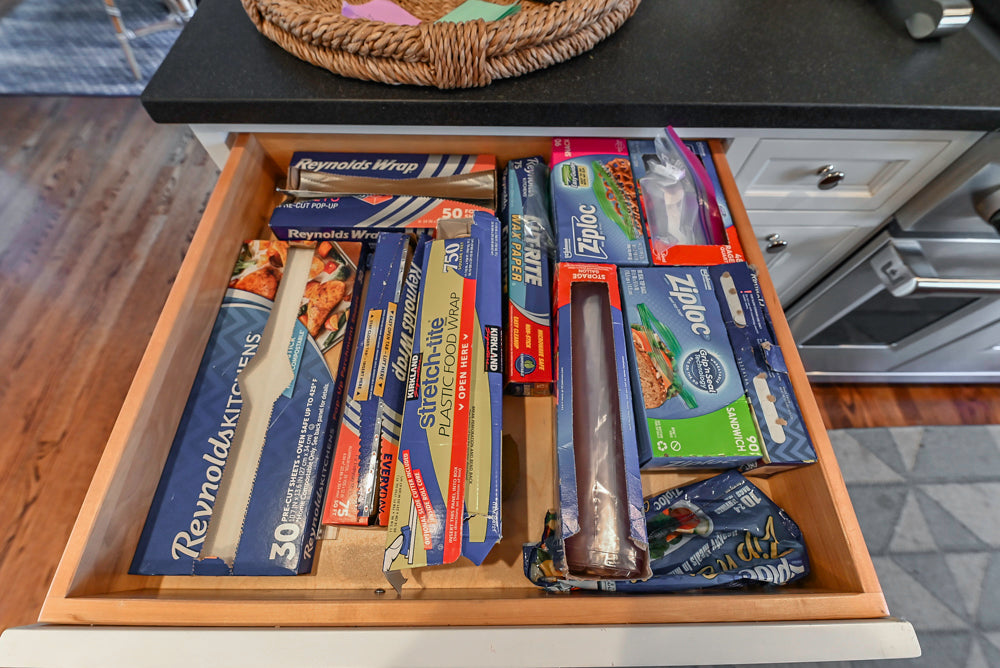 Traditional White Kitchen with Marble Top Island, Desk Area & Luxe Appliances