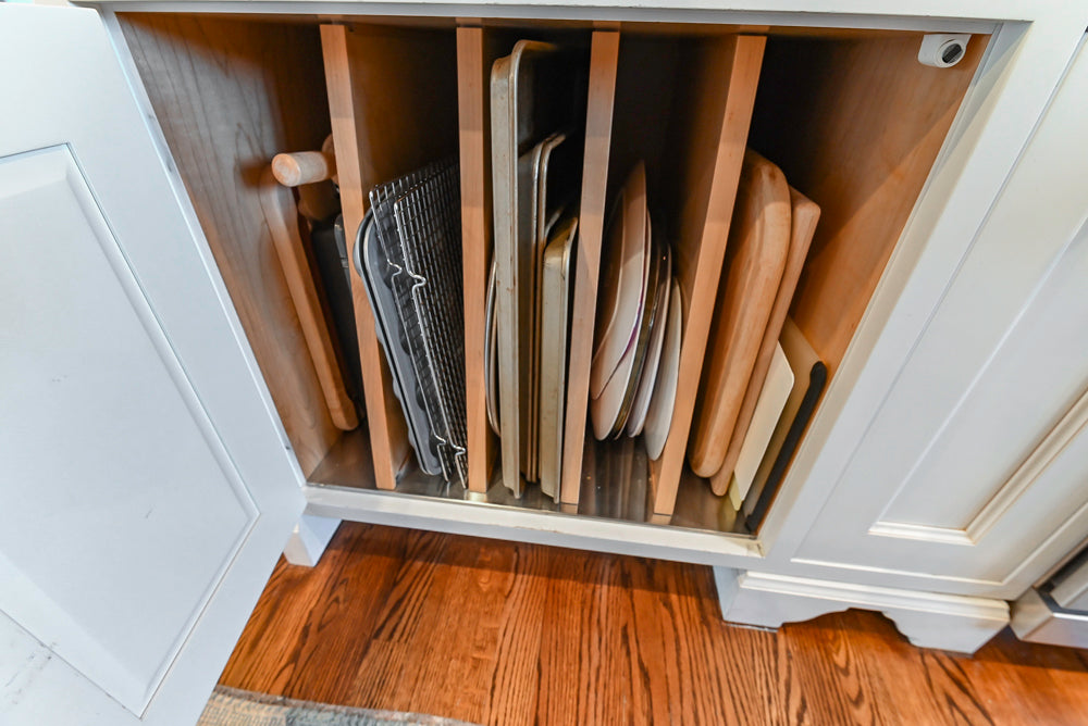 Traditional White Kitchen with Marble Top Island, Desk Area & Luxe Appliances