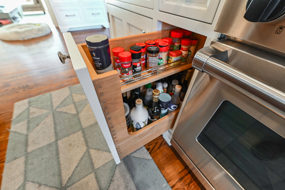Traditional White Kitchen with Marble Top Island, Desk Area & Luxe Appliances