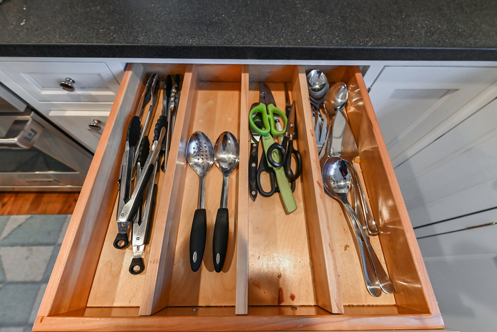 Traditional White Kitchen with Marble Top Island, Desk Area & Luxe Appliances
