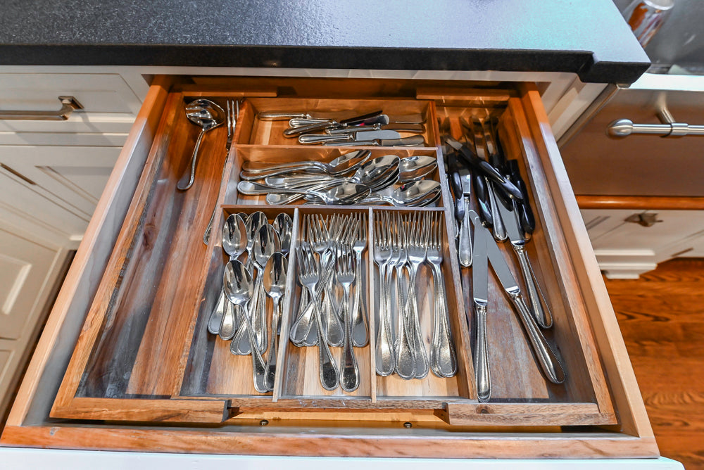Traditional White Kitchen with Marble Top Island, Desk Area & Luxe Appliances