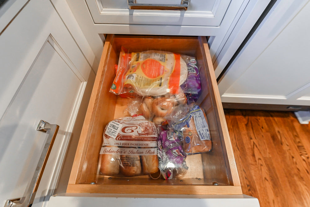 Traditional White Kitchen with Marble Top Island, Desk Area & Luxe Appliances
