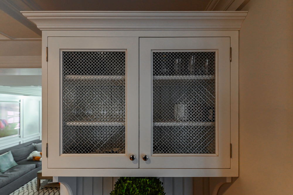 Traditional White Kitchen with Marble Top Island, Desk Area & Luxe Appliances