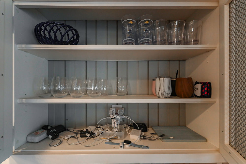 Traditional White Kitchen with Marble Top Island, Desk Area & Luxe Appliances