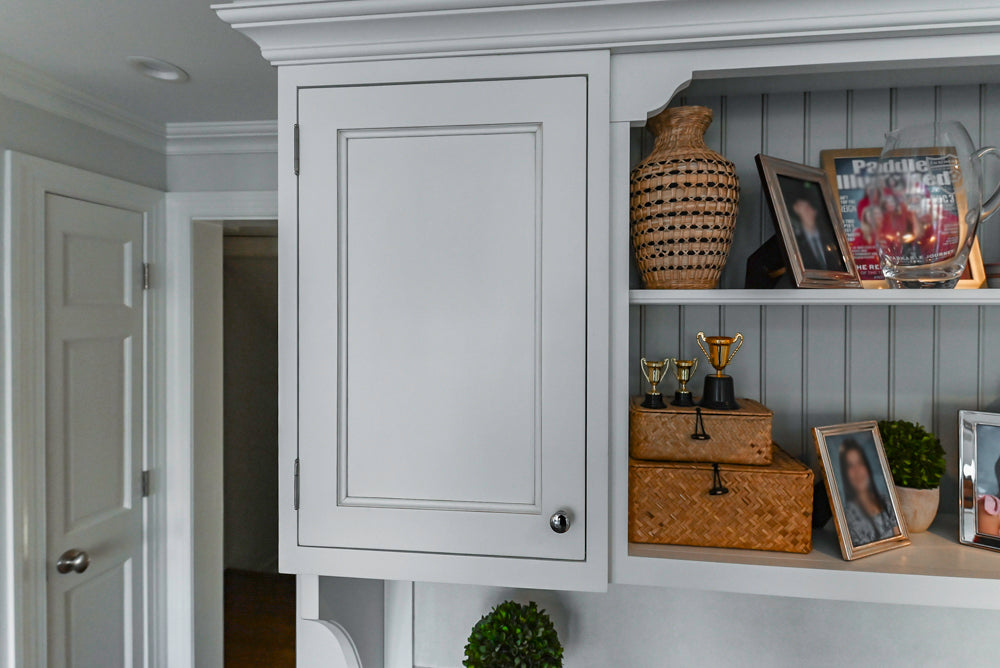 Traditional White Kitchen with Marble Top Island, Desk Area & Luxe Appliances