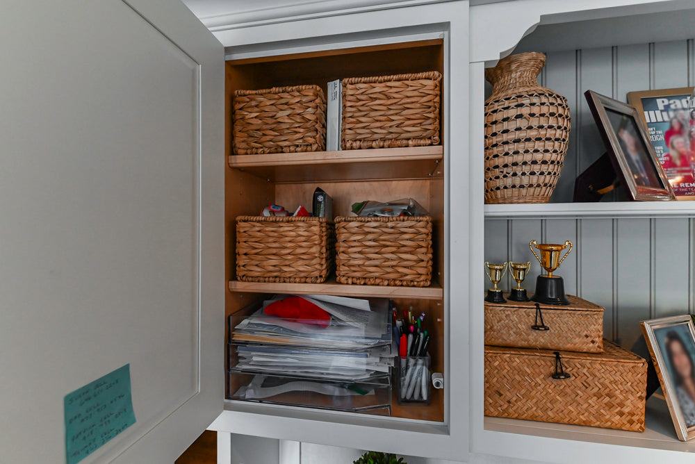 Traditional White Kitchen with Marble Top Island, Desk Area & Luxe Appliances
