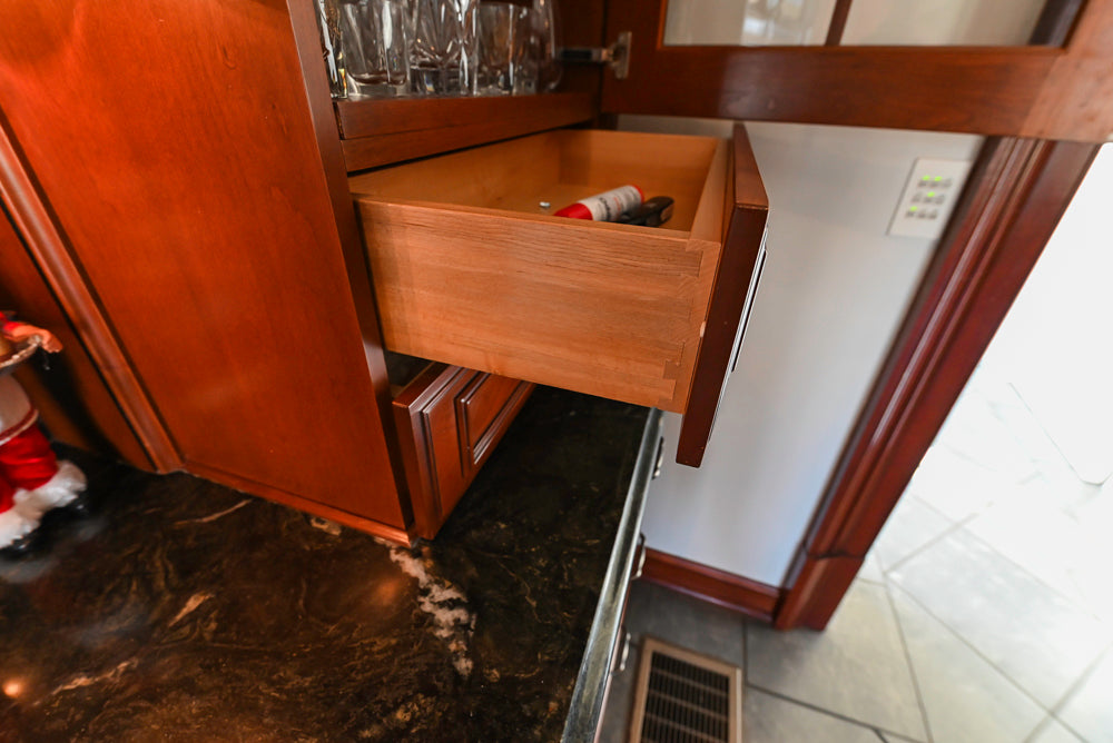 Wood-Mode Traditional Wooden Kitchen with Island, Granite Countertops & Luxe Appliances