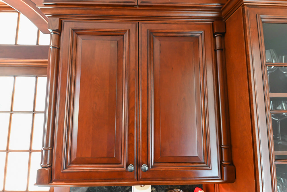 Wood-Mode Traditional Wooden Kitchen with Island, Granite Countertops & Luxe Appliances