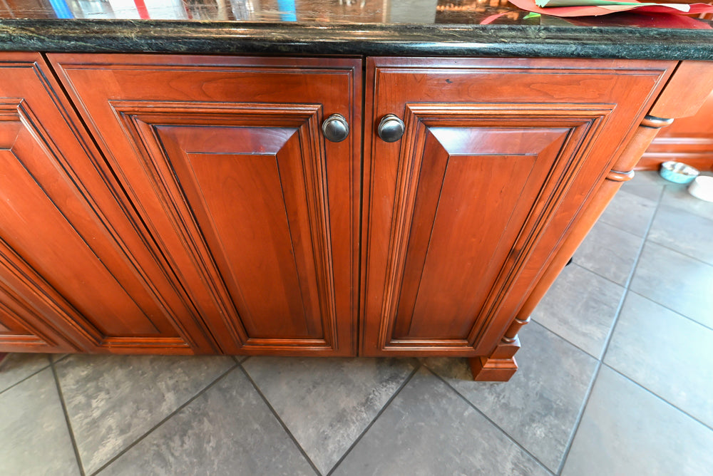 Wood-Mode Traditional Wooden Kitchen with Island, Granite Countertops & Luxe Appliances