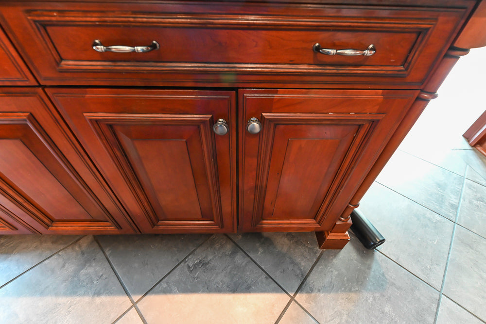 Wood-Mode Traditional Wooden Kitchen with Island, Granite Countertops & Luxe Appliances