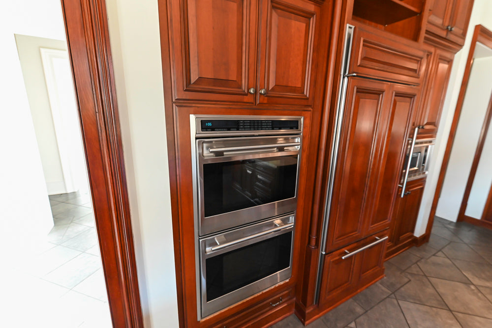 Wood-Mode Traditional Wooden Kitchen with Island, Granite Countertops & Luxe Appliances