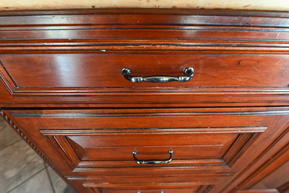 Wood-Mode Traditional Wooden Kitchen with Island, Granite Countertops & Luxe Appliances