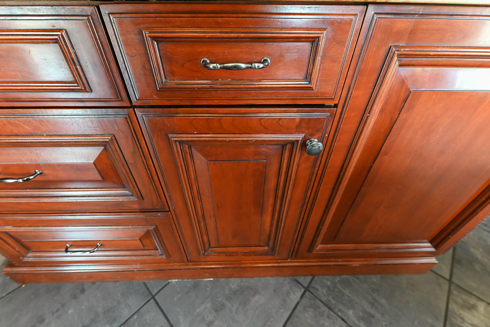 Wood-Mode Traditional Wooden Kitchen with Island, Granite Countertops & Luxe Appliances