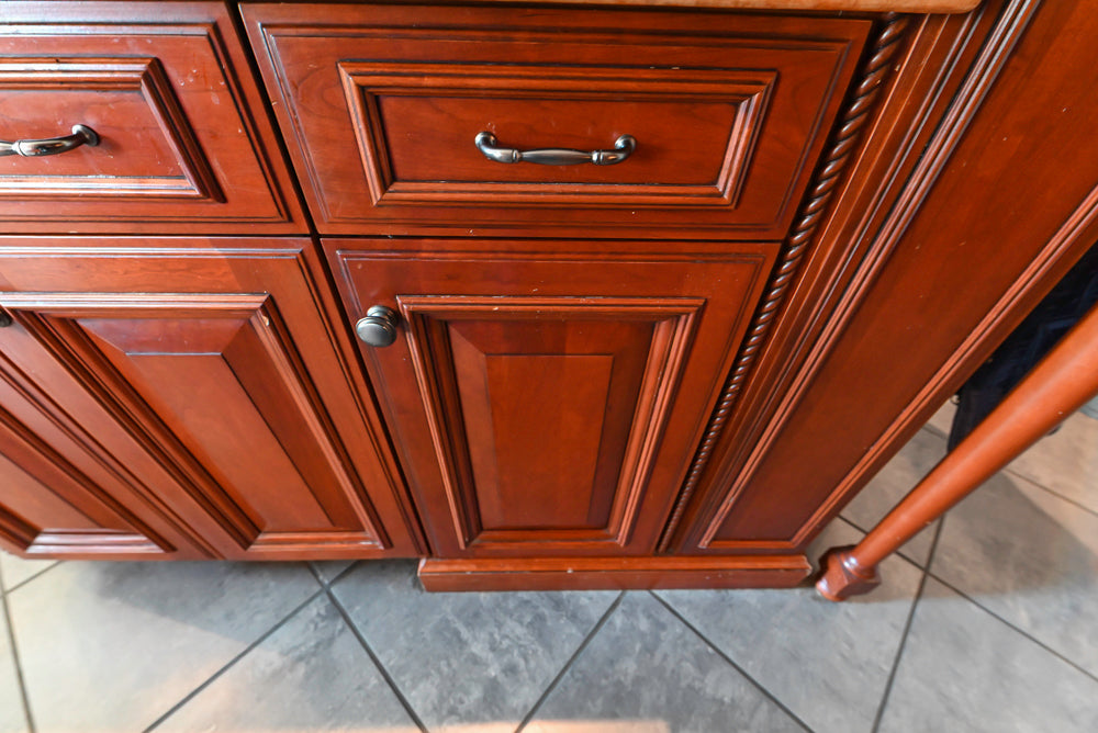 Wood-Mode Traditional Wooden Kitchen with Island, Granite Countertops & Luxe Appliances