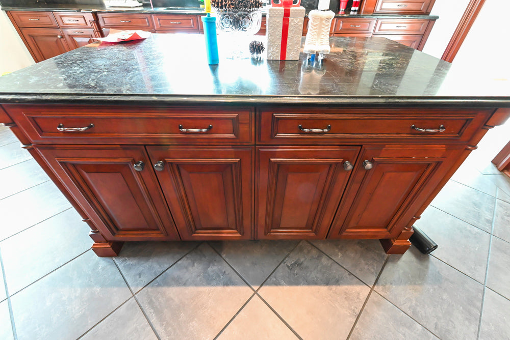Wood-Mode Traditional Wooden Kitchen with Island, Granite Countertops & Luxe Appliances
