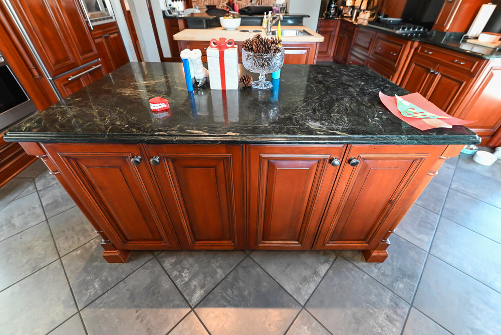 Wood-Mode Traditional Wooden Kitchen with Island, Granite Countertops & Luxe Appliances