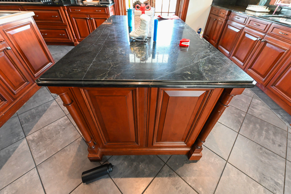Wood-Mode Traditional Wooden Kitchen with Island, Granite Countertops & Luxe Appliances