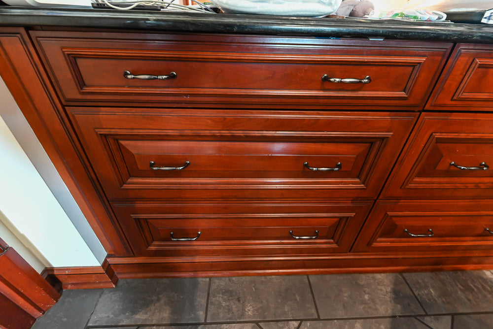 Wood-Mode Traditional Wooden Kitchen with Island, Granite Countertops & Luxe Appliances