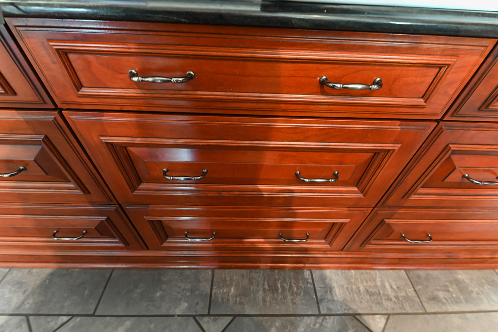 Wood-Mode Traditional Wooden Kitchen with Island, Granite Countertops & Luxe Appliances