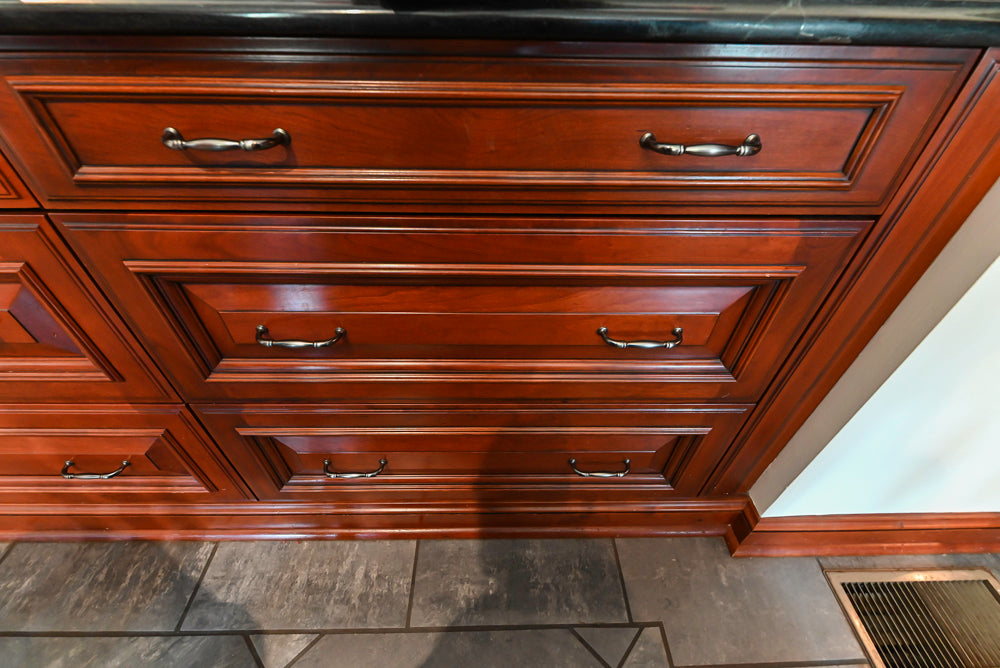 Wood-Mode Traditional Wooden Kitchen with Island, Granite Countertops & Luxe Appliances