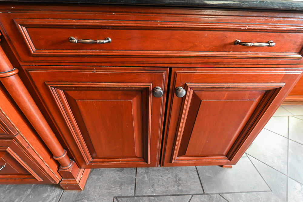 Wood-Mode Traditional Wooden Kitchen with Island, Granite Countertops & Luxe Appliances