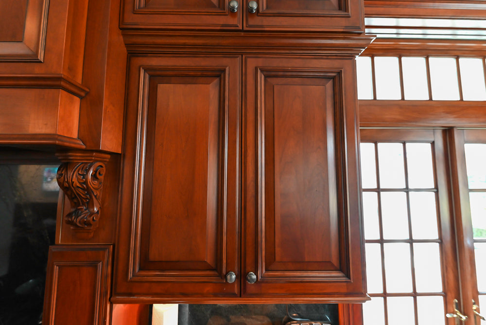 Wood-Mode Traditional Wooden Kitchen with Island, Granite Countertops & Luxe Appliances