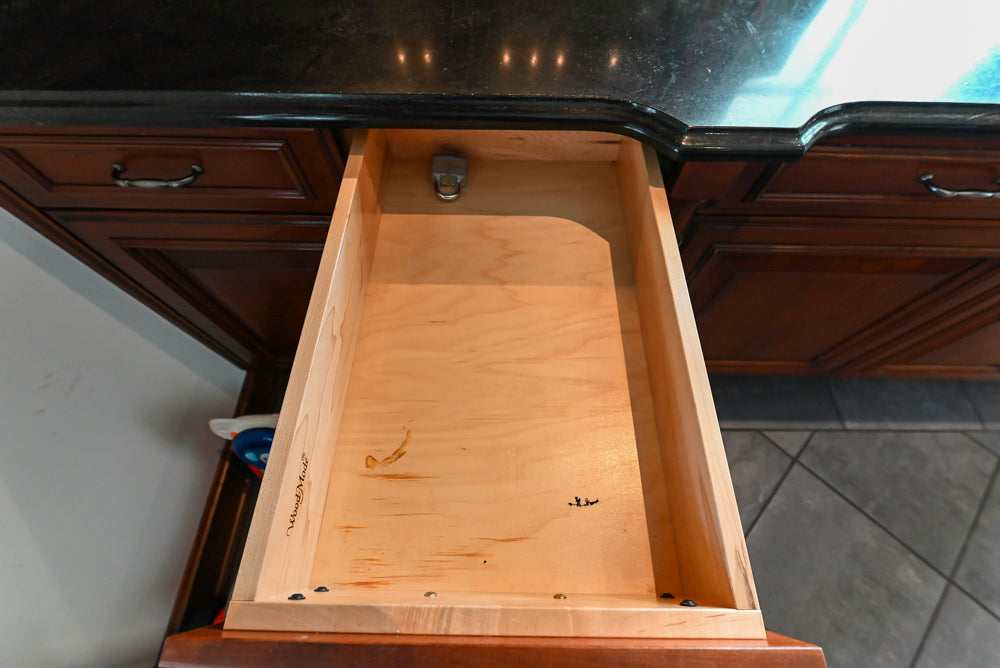 Wood-Mode Traditional Wooden Kitchen with Island, Granite Countertops & Luxe Appliances