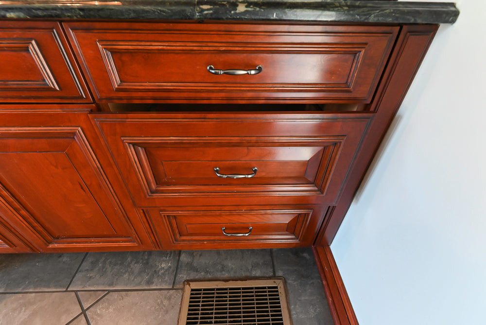 Wood-Mode Traditional Wooden Kitchen with Island, Granite Countertops & Luxe Appliances
