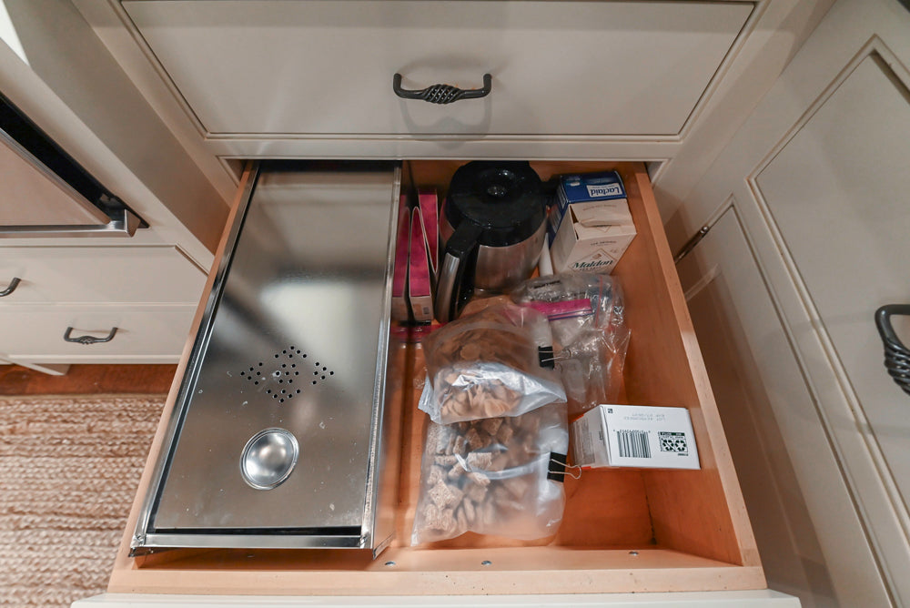 Large Traditional White Kitchen with Island, Stone Countertops & Desk Area