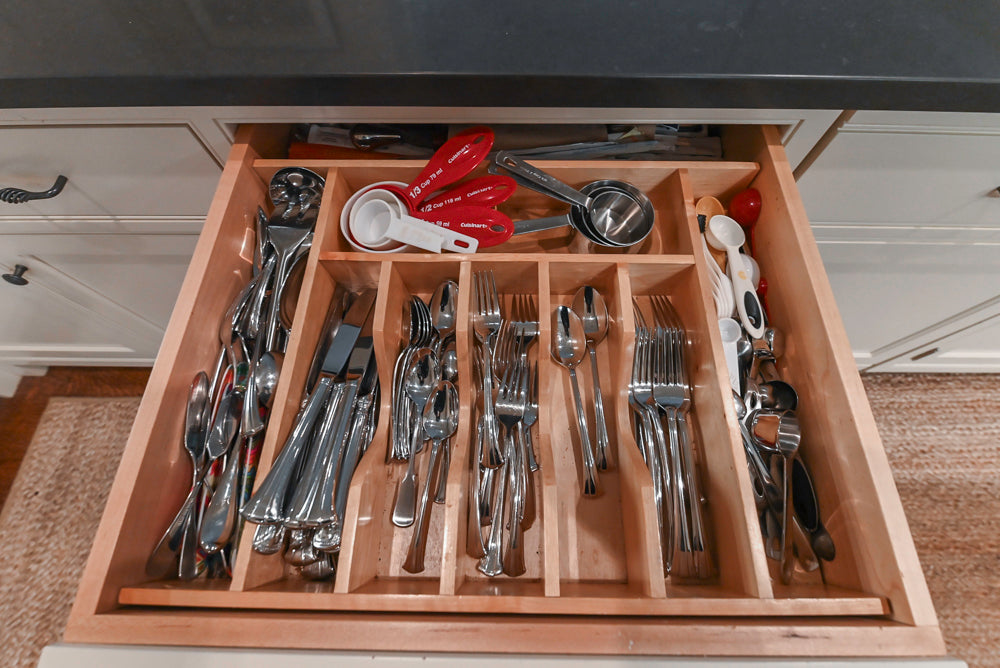 Large Traditional White Kitchen with Island, Stone Countertops & Desk Area
