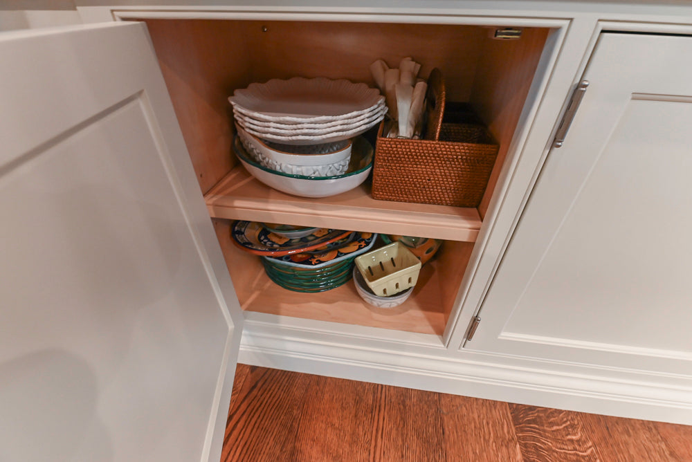 Large Traditional White Kitchen with Island, Stone Countertops & Desk Area