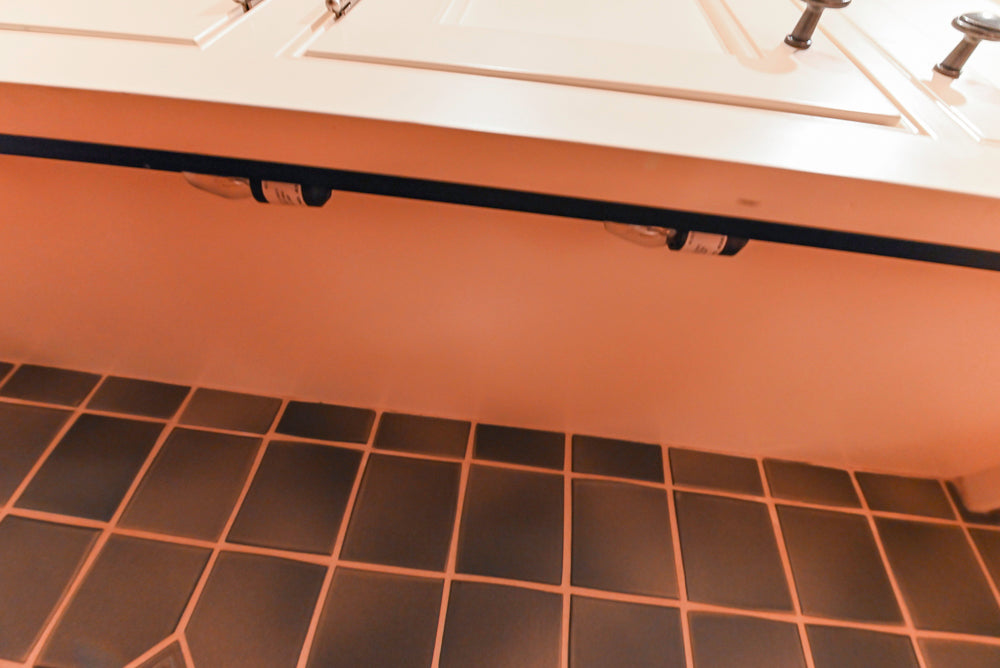 Traditional White Butler's Pantry with Prep Sink and Wood Countertops