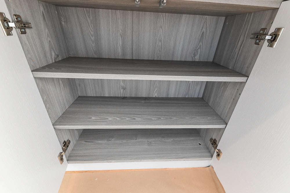 Large White Modern Kitchen with Island and Quartz Countertops