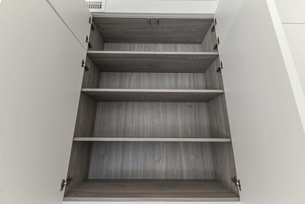 Large White Modern Kitchen with Island and Quartz Countertops