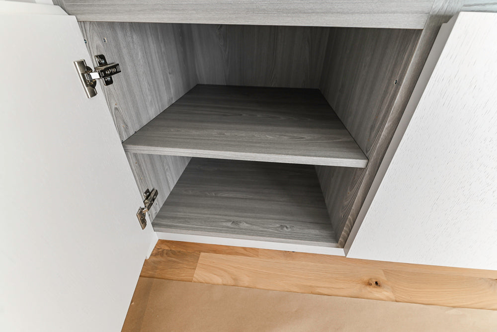 Large White Modern Kitchen with Island and Quartz Countertops