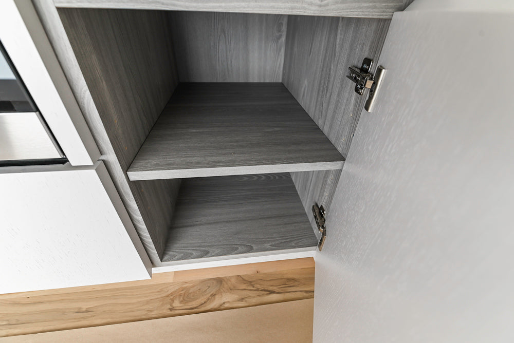 Large White Modern Kitchen with Island and Quartz Countertops