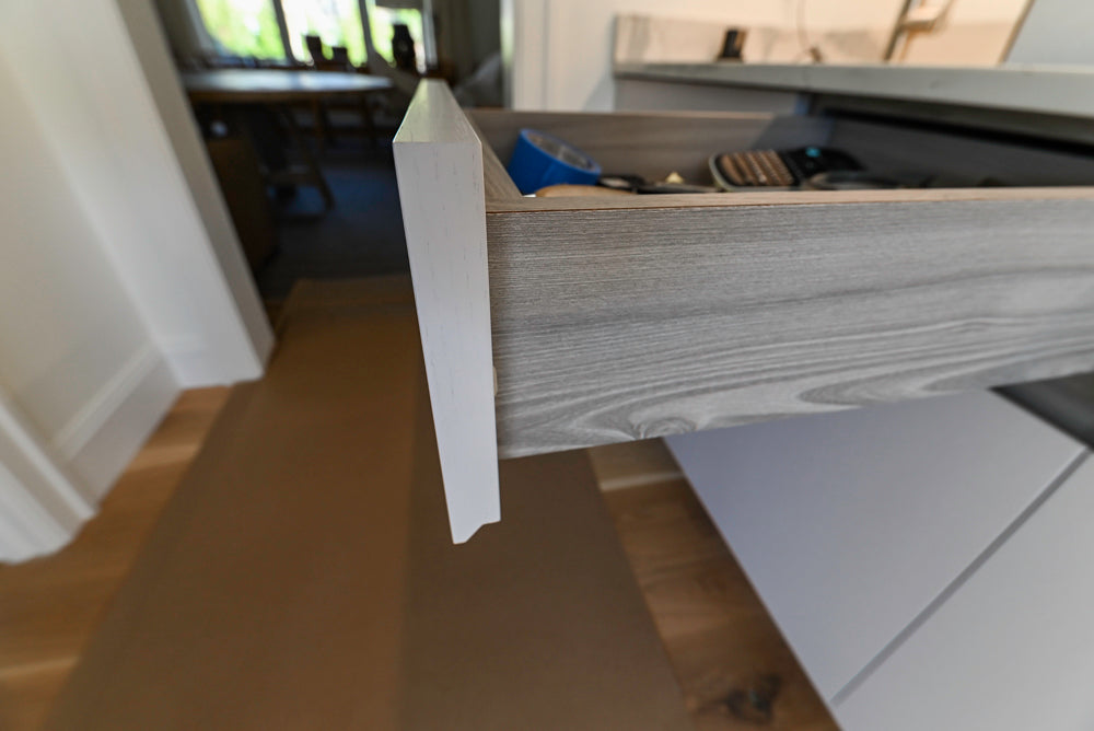 Modern White Butler's Pantry with Sink and Quartz Countertops