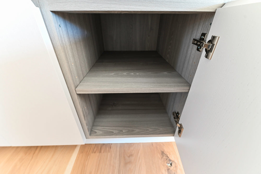 Modern White Butler's Pantry with Sink and Quartz Countertops