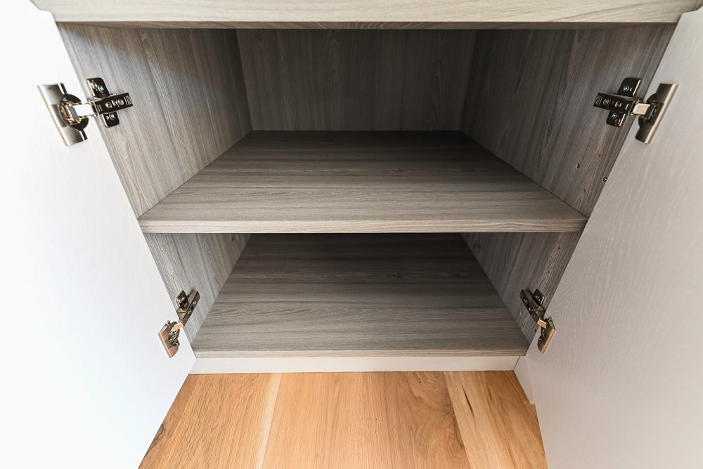 Modern White Butler's Pantry with Sink and Quartz Countertops