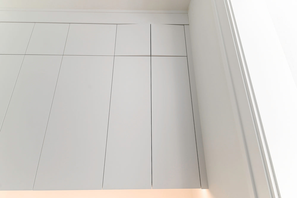 Modern White Butler's Pantry with Sink and Quartz Countertops
