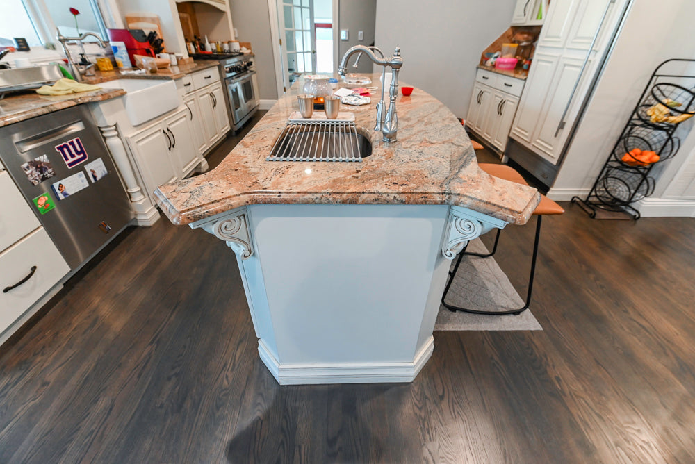 Schrock Traditional Cream Kitchen with Island and Granite Countertops