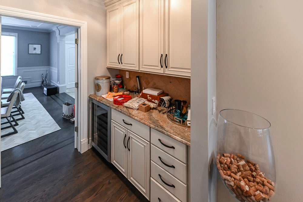 Schrock Traditional Cream Butler's Pantry with Granite Countertops
